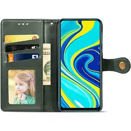 Шкіряний чохол-книжка GETMAN Gallant (PU) для Xiaomi Redmi Note 9s / Note 9 Pro / Note 9 Pro Max Зелений - мініатюра 2