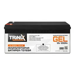 Акумуляторна батарея гелева 12В 200Аг Trinix TGL12V200Ah/20Hr GEL (44-00015) - мініатюра 2