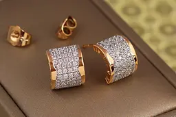 Сережки гвоздики Xuping Jewelry бомонд з родієм 12 мм золотисті - мініатюра 2