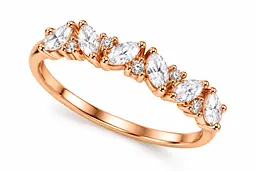 Жіноча золота каблучка Jewellery Continent з фіанітами огранювання "маркіз" 14.5 (К-0931) - мініатюра 2
