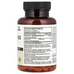 Вітамін D3 + K-2 Vitamin K2 + D3 10.000IU/120mcg Extra Strength 60 капсул Futurebiotics vit0006376 - мініатюра 2