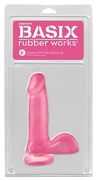 Фалоімітатор Basix Rubber Works Dong Suction Cup, 15.2 см (рожевий) - мініатюра 2