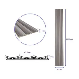 Рейка декоративна Sticker Wall WPC стінова 205х14х2900мм SW-00003017 - мініатюра 3