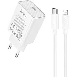 МЗП Hoco C143A Benefit PD20W (1USB-C) + кабель Type-C to Lightning White