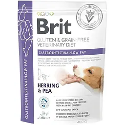 Корм сухий Brit VetDiet Dog Gastrointestinal-Low fat для собак при проблемах з травленням з обмеженим вмістом жиру з оселедцем 400 г