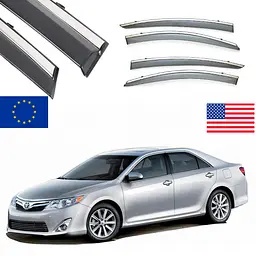 Дефлектори вікон вітровики Benke для Toyota Camry 50 / 55 Europa USA (Хром Молдинг Нержавіюча сталь 3D)