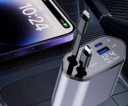 Автомобільний зарядний пристрій UFT CC13-TL з надшвидкою зарядкою 4 в 1 60 Вт Type-C + Lightning Чорний (UFTCC13-TL)
 - мініатюра 7