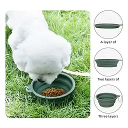 Силіконова складна дорожня миска Derby Collapsible silicone pet bowl, 400 мл сірий - мініатюра 5