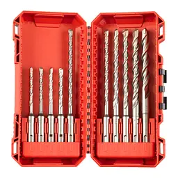 Набір бурів SDS-PLUS M2 PACKOUT Milwaukee, (діаметр 5/5/6/6/ 6/6/8/8/10 мм) (10шт) пластиковий кейс
