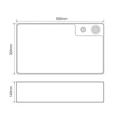 Умивальник накладний Mixxus Premium Style-0202 600x350x140 мм з донним клапаном та отвором під суміші MP6512, Білий - мініатюра 4