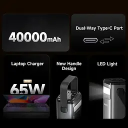 Повербанк ROMOSS PMT40 потужний для ноутбука макбука дрона 40000 mAh 65W - мініатюра 6