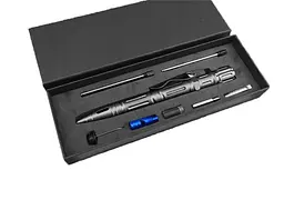 Ручка мультитул зі свистком і ліхтариком Solve багатофункціональна 8 в 1 Black KT6000002