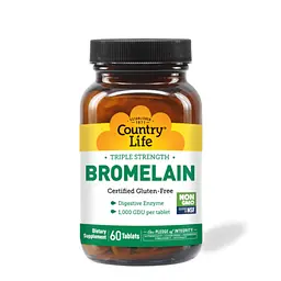 Натуральна добавка Bromelain 500 mg Triple Strength, 60 таблеток Country Life vit0004234