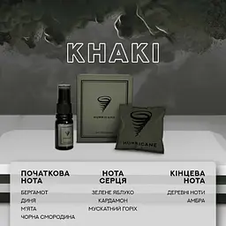 Ароматизатор автомобільний Hurricane Khaki Standart Long NEW (В комплекті Спрей 10 мл) - мініатюра 2