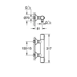 Змішувач термостатичний для душу Grohe QuickFix Precision Flow 34840000, Хром - мініатюра 2