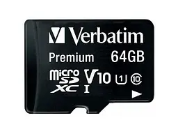 Карта пам'яті Verbatim Premium microSDXC UHS-I (U1) V10 + SD Adapter 64 GB (44084) - мініатюра 2