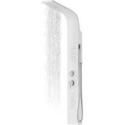 Душова панель Corsan Alto white LED з термостатом A017TWHLED, Хром