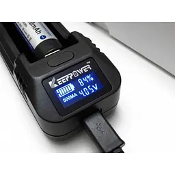 Зарядний пристрій Keeppower L1 LCD USB (1А) для акумуляторів - мініатюра 4