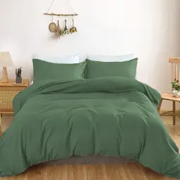 Простирадло на гумці MirSon Satin Light Pro 10-017 Green Olive 70x130 см оливкове (2200011023038) - мініатюра 2