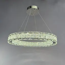 Люстра Linisoln 7896-600 метал, кришталь LED 50Вт 10-12 кв. м, пульт керування dimmer, висота 120-50 см, ширина 60 см - мініатюра 4