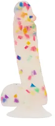 Фаллоимитатор с конфетти Addiction Party Marty 7.5 Frost Confetti, 19х3.8 см (белый) - миниатюра 2