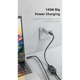 Кабель живлення USB-C to DC 5.5x2.5mm 1.0m 5V/9V/12V/15V/20V/28V 140W black XoKo (XK-K695) - мініатюра 5