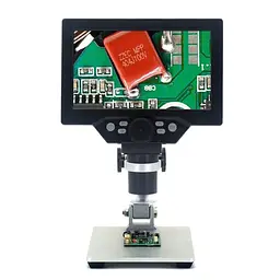 Мікроскоп цифровий з 7" дюймовим LCD екраном і підсвічуванням GAOSUO G1200HDB, зі збільшенням до 1200X, з акумулятором (100650)