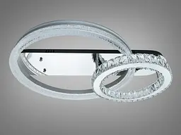 Стельова LED люстра Diasha A8811/600+400B два кільця 120 Вт хром - мініатюра 3