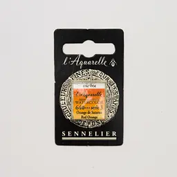 Акварельна фарба Sennelier, полукювета, S3, Червоно-помаранчевий (Red Orange)