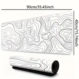 Килимок для миші та клавіатури Topographic / 90×40 см / White - мініатюра 2