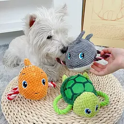 М’яка іграшка для собак з канатом Derby Squeaky&Funny Sea ​​Creatures - мініатюра 8