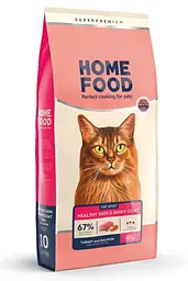 Корм для кішок Home Food з індичкою та лососем для здорової шкіри та блискучої шерсті 10кг
