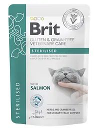 Вологий корм для котів Brit VetDiet Care Sterilised з лососем 12 шт. x 85 г - мініатюра 2
