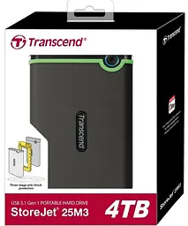 Зовнiшнiй жорстий диск Transcend 2.5` USB 4.0TB StoreJet 25M3 Iron Gray Slim (TS4TSJ25M3S) - мініатюра 6