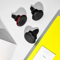 Тримач в машину Baseus Magnetic Air Vent Car Mount With Cable Clip золотий (16105) - мініатюра 5