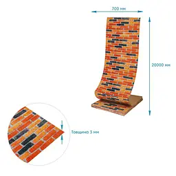Самоклеюча 3D панель Sticker Wall під бежево-коричневу цеглу катеринослав 20000х700х3мм SW-00002570- - мініатюра 4
