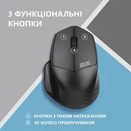 Мишка 2E MF280 Silent Wireless/Bluetooth Black (2E-MF280WBK) - мініатюра 4