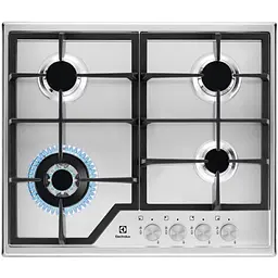Варильна поверхня газова Electrolux 60 см чугун нержавіюча сталь