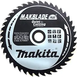 Диск пиляльний по дереву 250х30 мм 40T Makita Makblade Plus B-09818