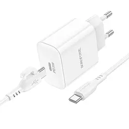МЗП Borofone BA81A PD20W (1USB-C) + Type-C to Type-C White - мініатюра 3