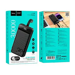 Зовнішній акумулятор Hoco J123B Element 22.5W+PD20W with LCD and LED-lamp 30000 mAh чорний - мініатюра 8