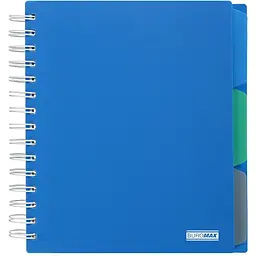 Зошит на пружині Buromax Classic В5 (170x205) 120 аркушів 3 розділювачі синій (BM.24355911-02)