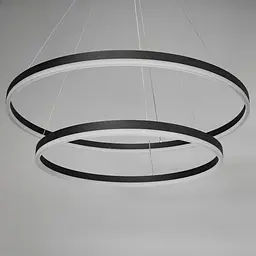 Підвісна Led люстра кільця D8174-800+600BK - мініатюра 2