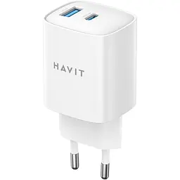 Зарядний пристрій HAVIT UC30 PRO GaN 30W USB-Aта USB-C, білий (HV-UC30 PRO-WH)