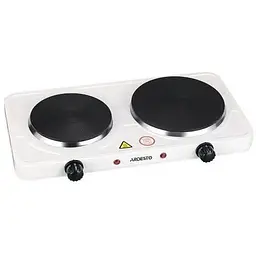 Настільна плита Ardesto ECS-J225W, білий, 2500W, електрична, 5 режимів, 2 конфорки, емаль, індикатор нагрівання