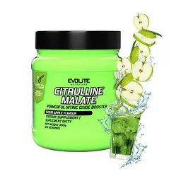 Амінокислота Evolite Nutrition Citrulline Malate, 300 грам - Кисле яблуко