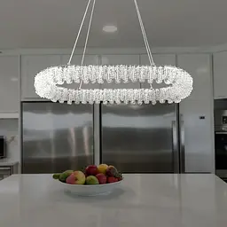 Сучасна підвісна кришталева люстра L33038/800x380/1 LED (CH) - хром, 120 Вт, діаметр 80 см, від 17 до 25 м2 - мініатюра 2