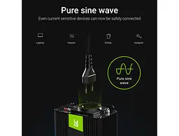 Перетворювач напруги інвертор Green Cell 12V на 230V 300W/600W Чистий синус (INV05DE) - мініатюра 7