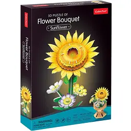 Тривимірна головоломка-конструктор Cubic Fun Flower Bouquet Sunflower Букет квітів Соняшник (W3303h) - мініатюра 2