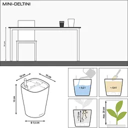 Вазон Lechuza Mini-Deltini сіро-коричневий (14959) - мініатюра 4